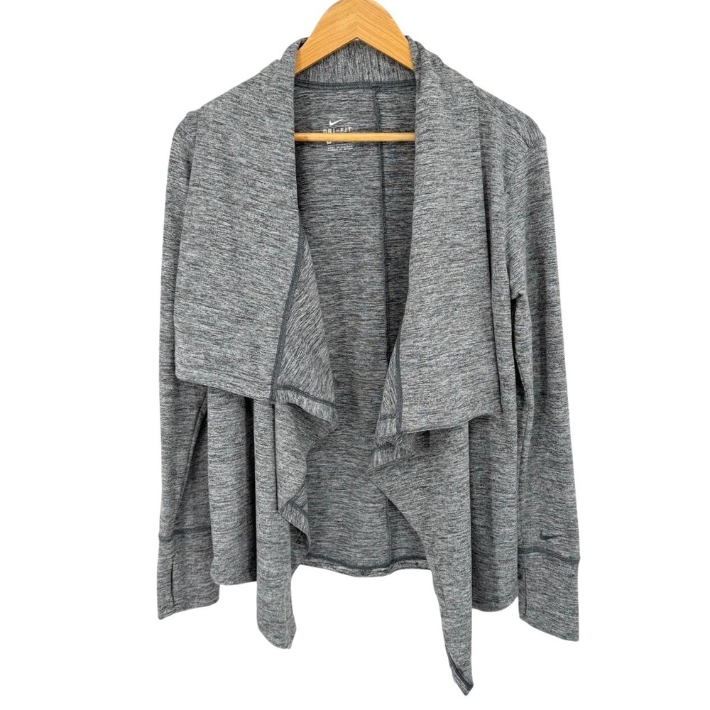 Nike Dri-FIT Womens XS Waterfall Open Front Cardigan Yoga Wrap‎ Loungewear - Picture 2 of 7